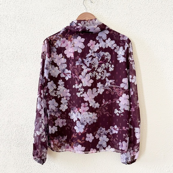 Ted Baker Cyllie Elderflower Tie Neck Blouse M - Picture 3 of 4